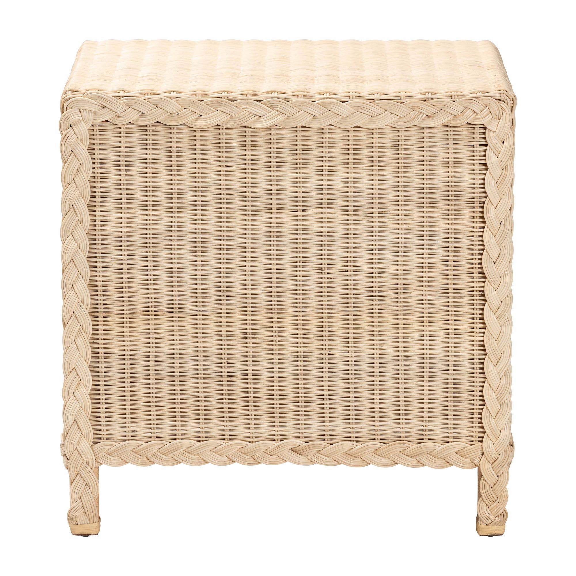 Lanica Japandi Sun Bleached Rattan 3-Drawer Nightstand