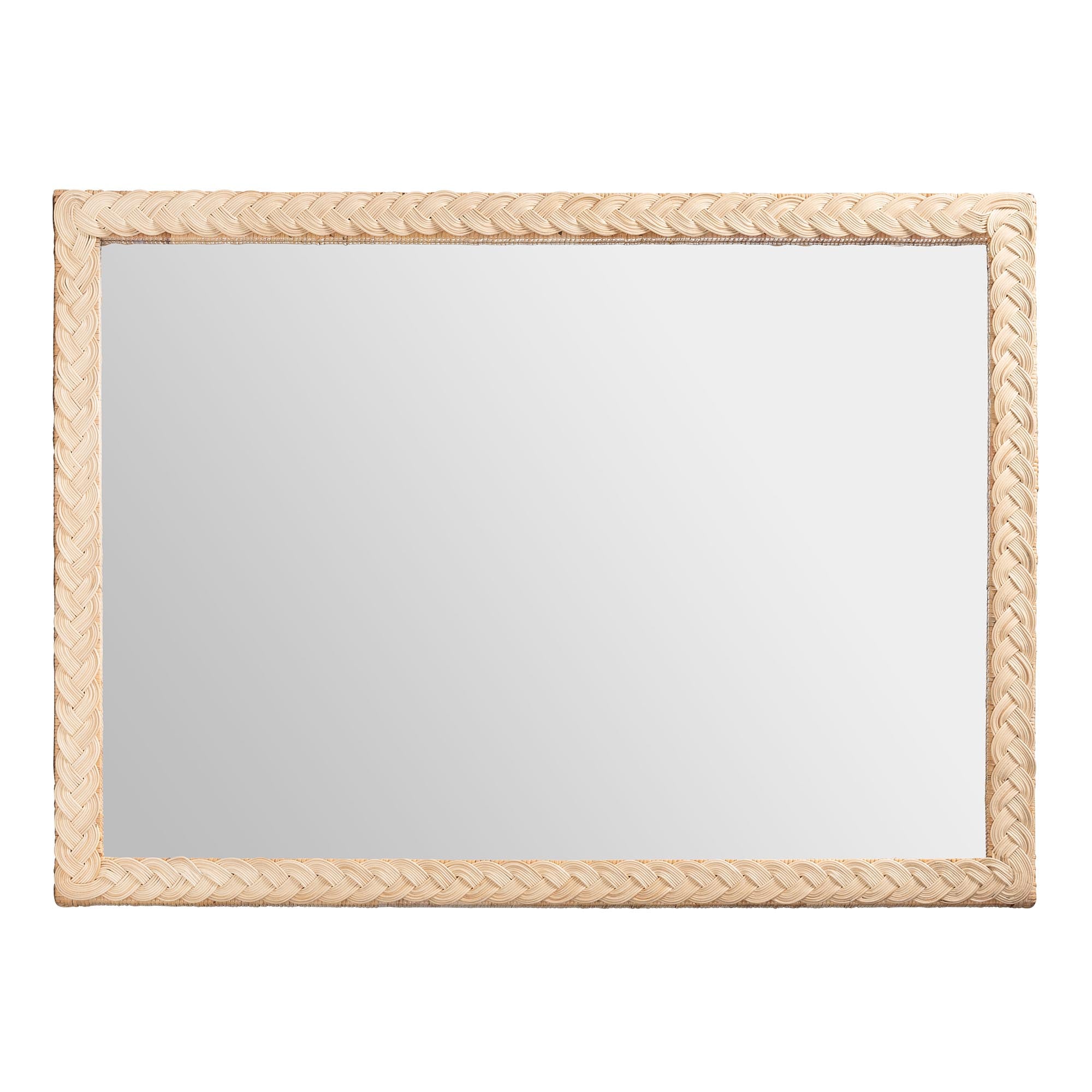 Lanica Japandi Sun Bleached Rattan Wall Mirror