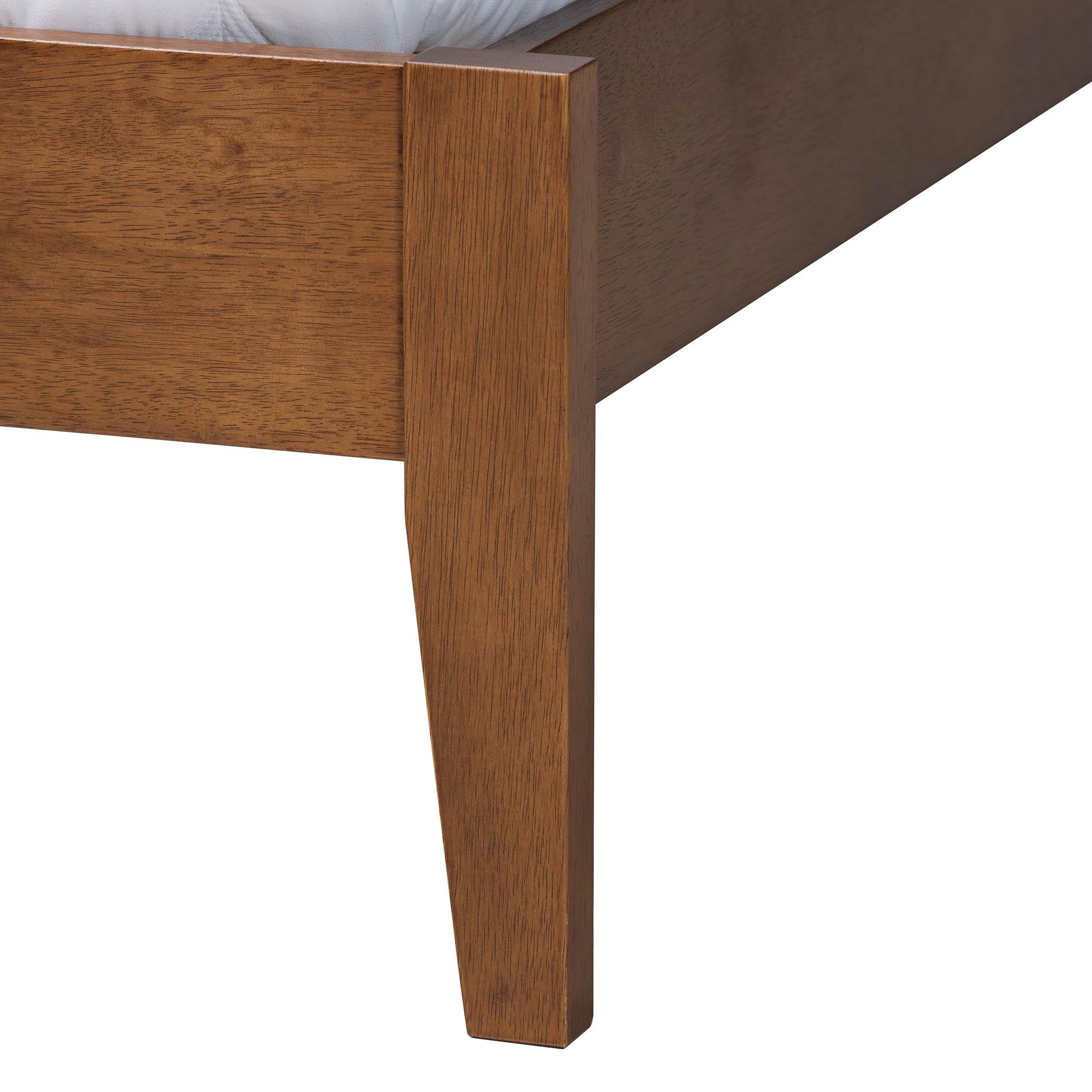 Fleur Mid-Century Woven Rattan Wood Queen Size Bed