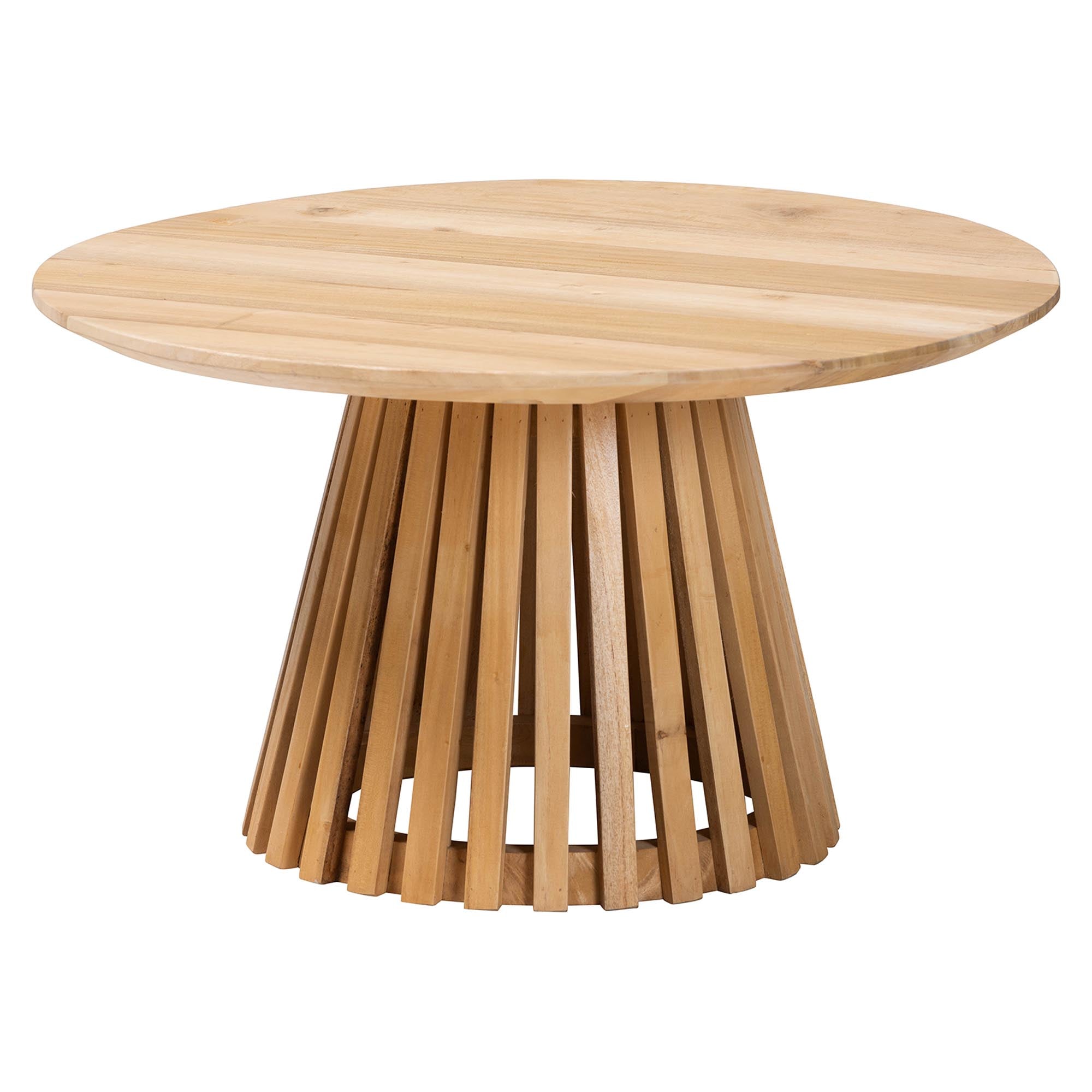 Caribic Modern Slatted Acacia Wood Coffee Table