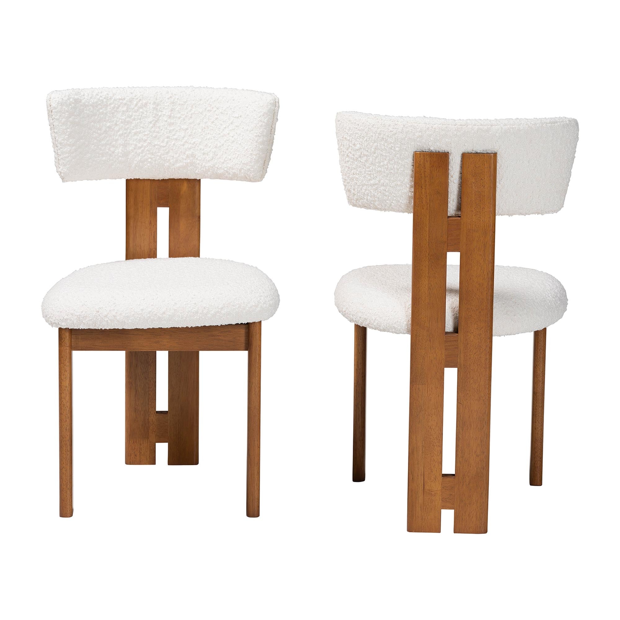 Kyren Modern Cream Boucle Dining Chair