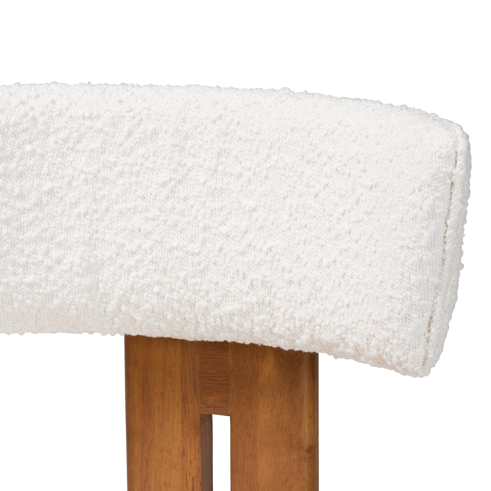 Kyren Modern Cream Boucle Dining Chair