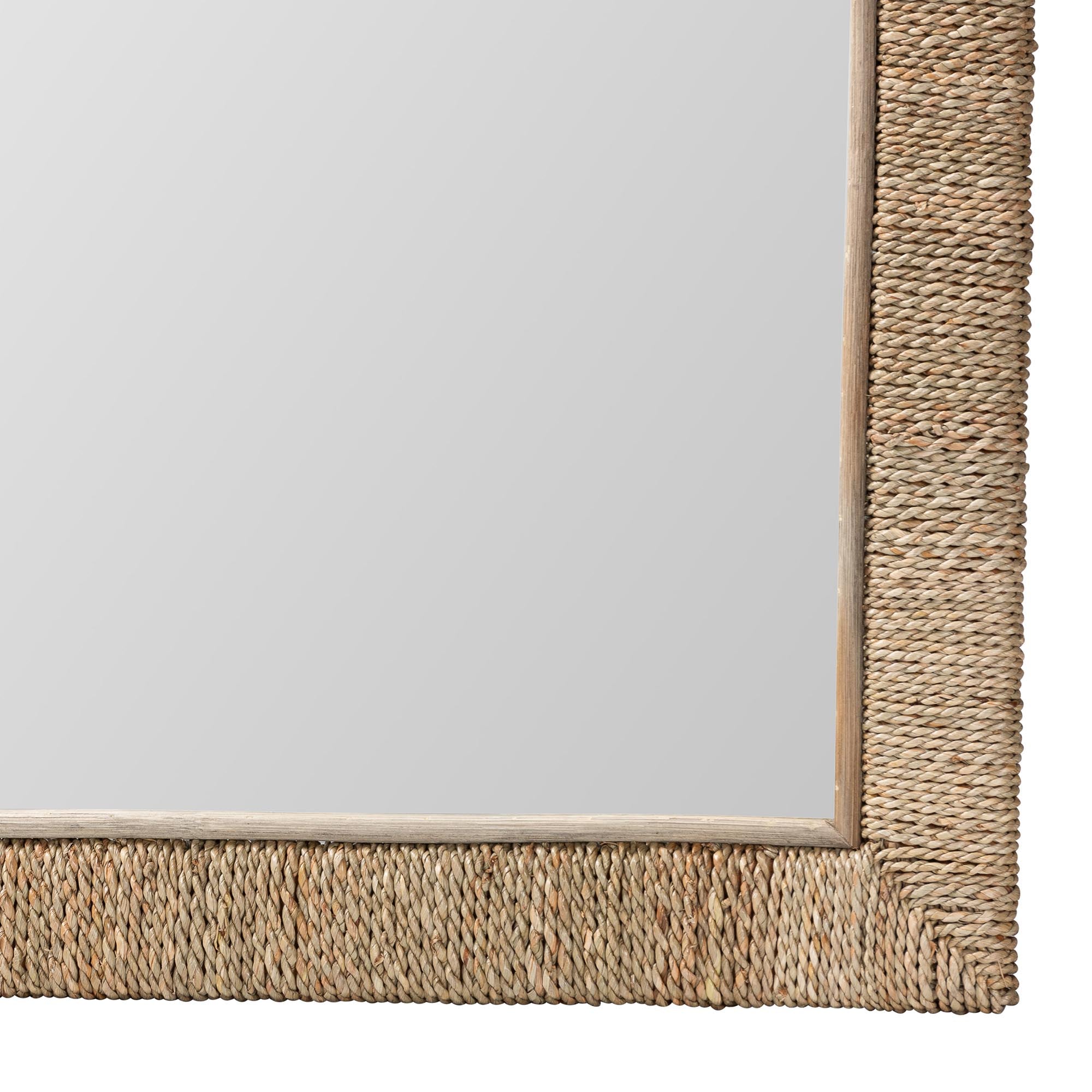 Geralyn Japandi Natural Seagrass Square Wall Mirror