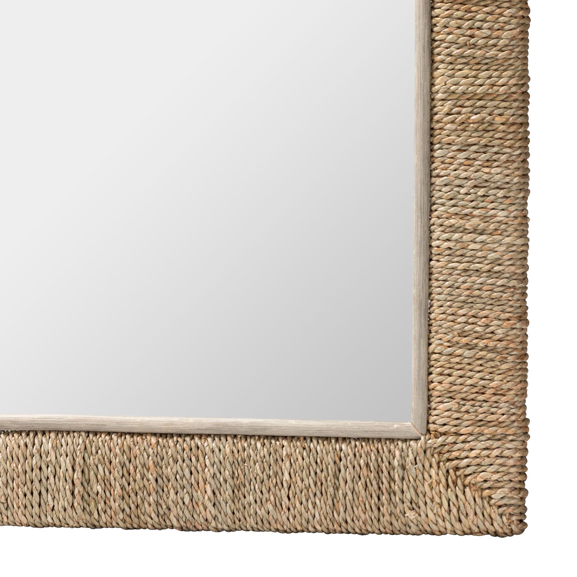 Geralyn Japandi Natural Seagrass Rectangular Wall Mirror