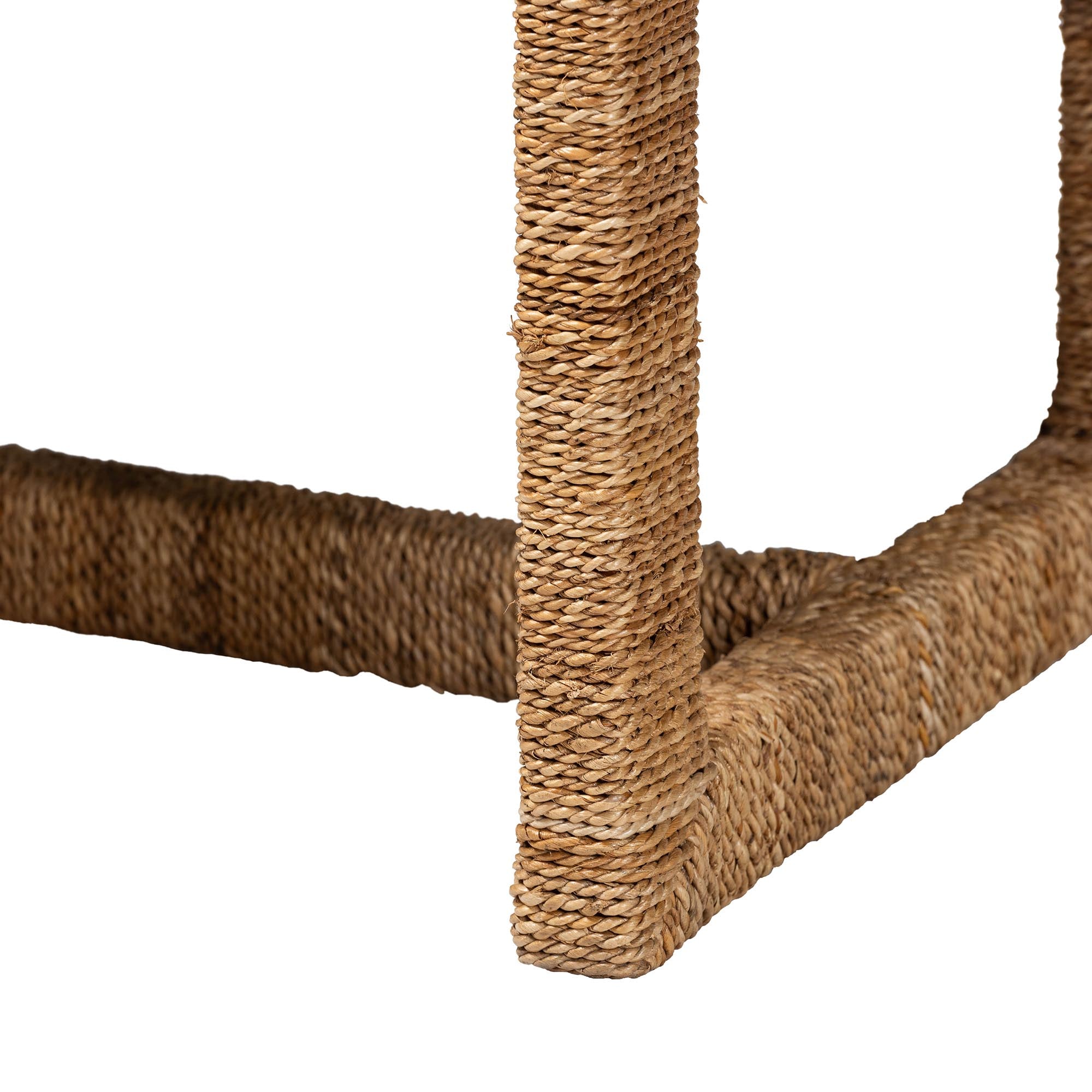 Cipally Bohemian Seagrass and Mahogany Wood Accent Bench
