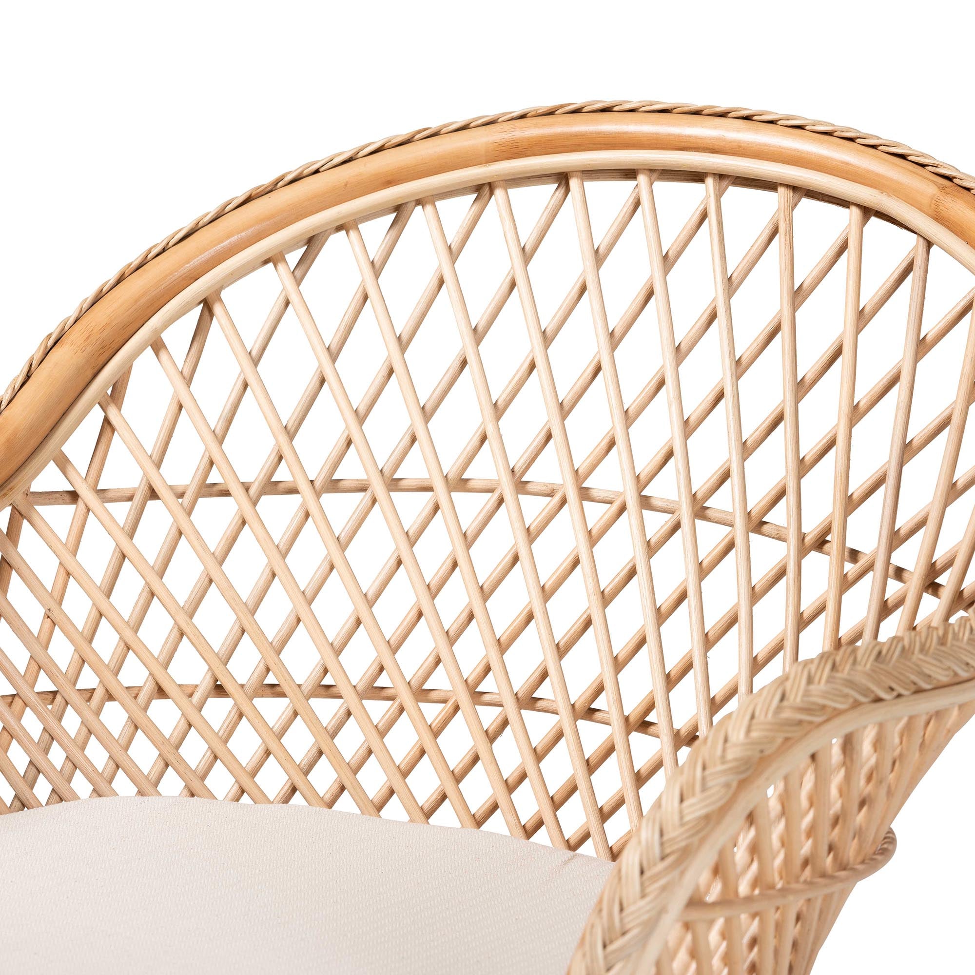 Casilda Bohemian Natural Braided Rattan Arm Chair