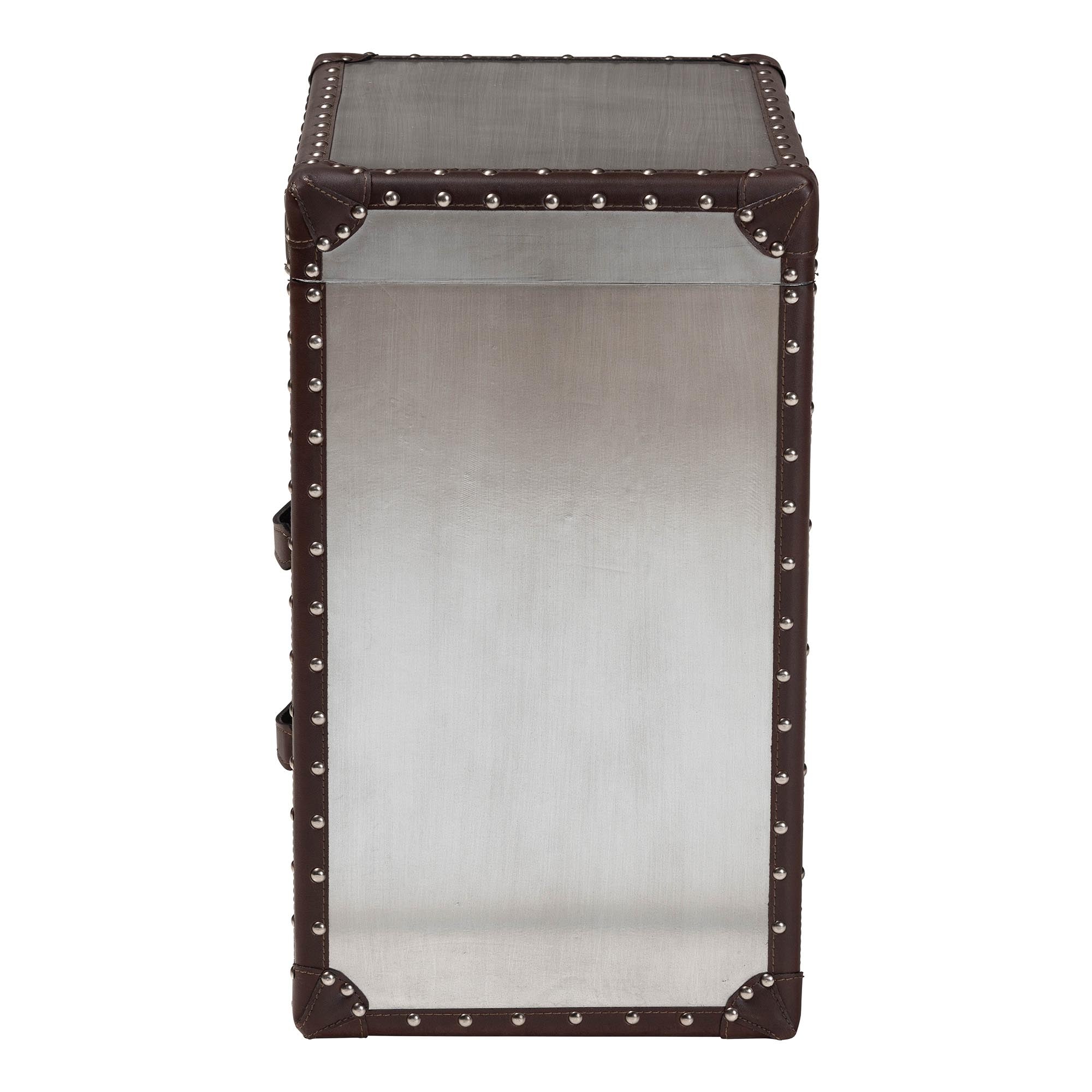 Calidore Vintage Silver Metal 2-Drawer End Table