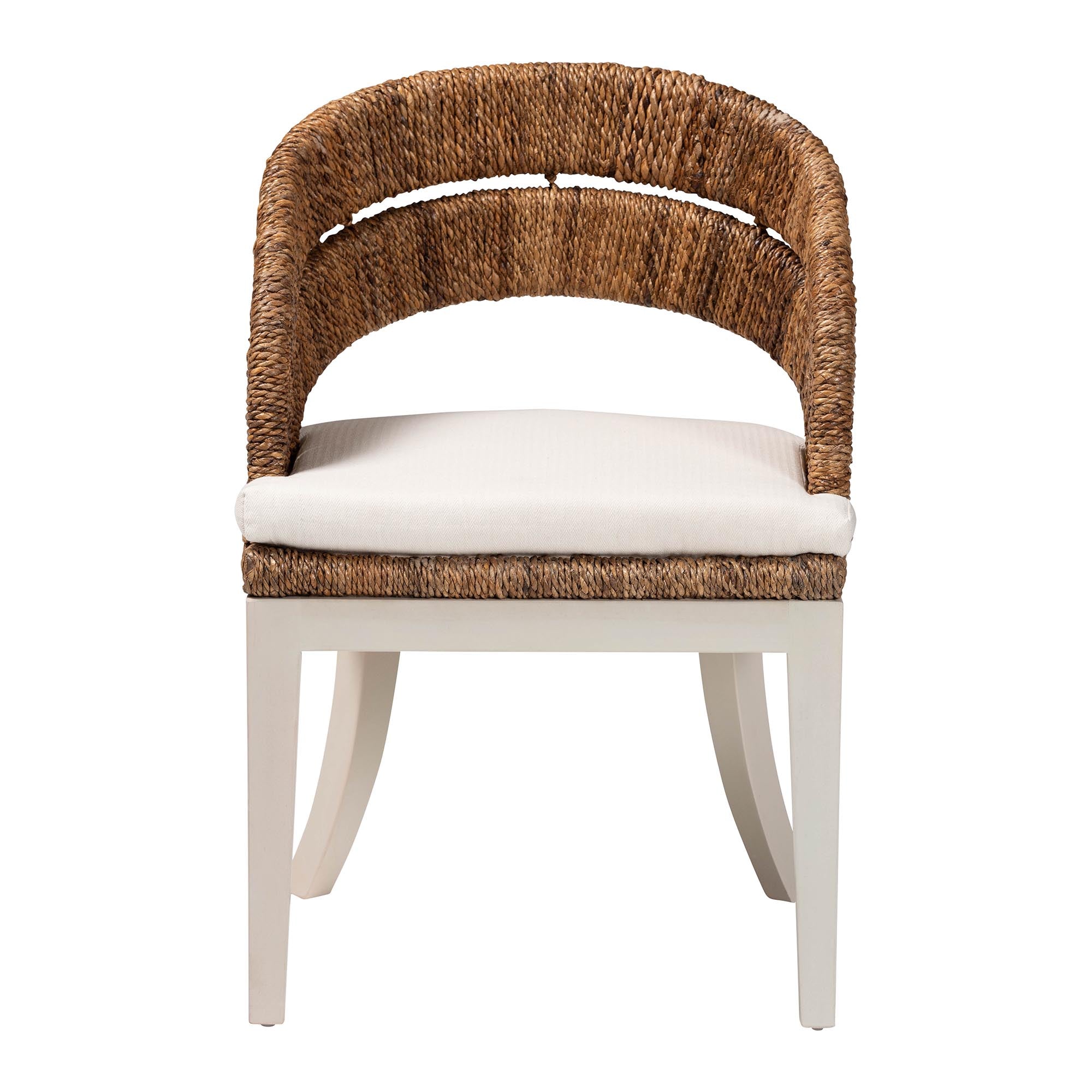 Ubud Bohemian Natural Seagrass and Mahogany Wood Dining Chair
