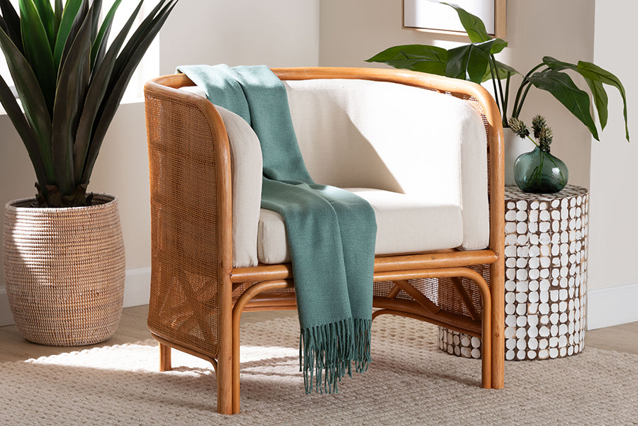 Bandung Bohemian Light Honey Rattan Accent Chair