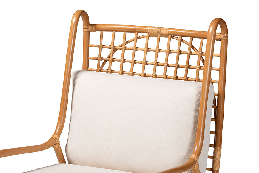 Helina Bohemian Light Honey Rattan Accent Chair