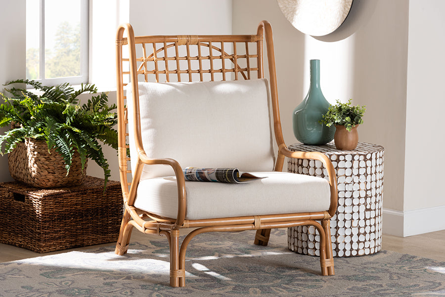 Helina Bohemian Light Honey Rattan Accent Chair