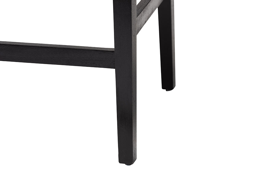 bali & pari Prita Bohemian Paper Loom and Black Mahogany Wood 2-Piece Bar Stool Set