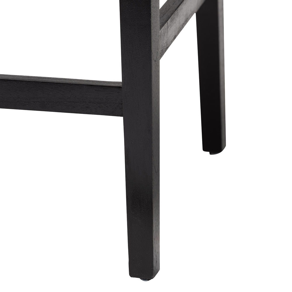 Prita Bohemian Paper Loom and Black Mahogany Wood 2-Piece Bar Stool Set