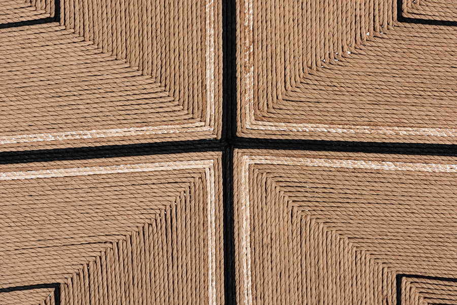 bali & pari Prita Bohemian Paper Loom and Black Mahogany Wood 2-Piece Bar Stool Set