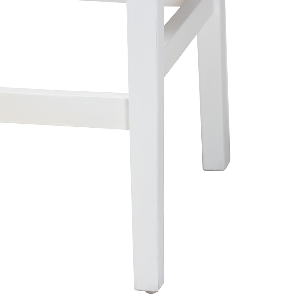 Talli Bohemian Paper Loom and White Mahogany Wood 2-Piece Bar Stool Set