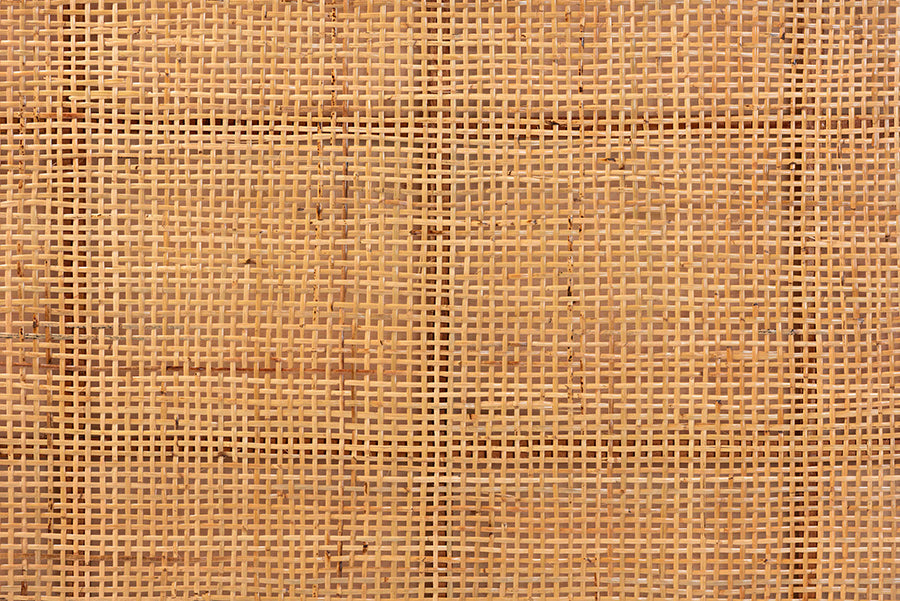 Caspia Bohemian Natural Rattan and Mahogany Wood Queen Size Headboard