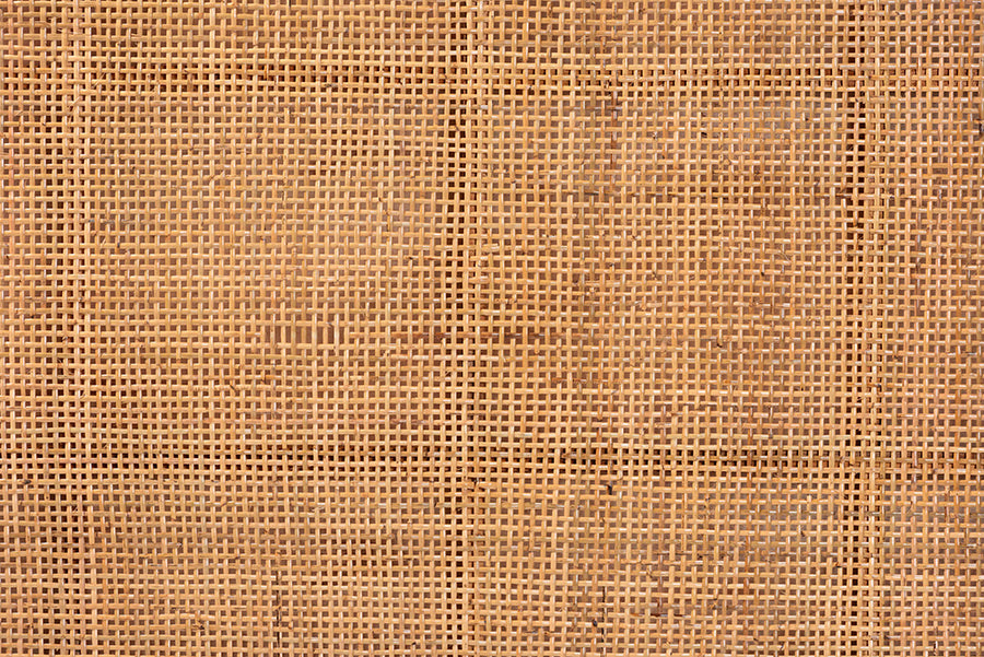 Lesia Bohemian Natural Rattan and Mahogany Wood Queen Size Headboard