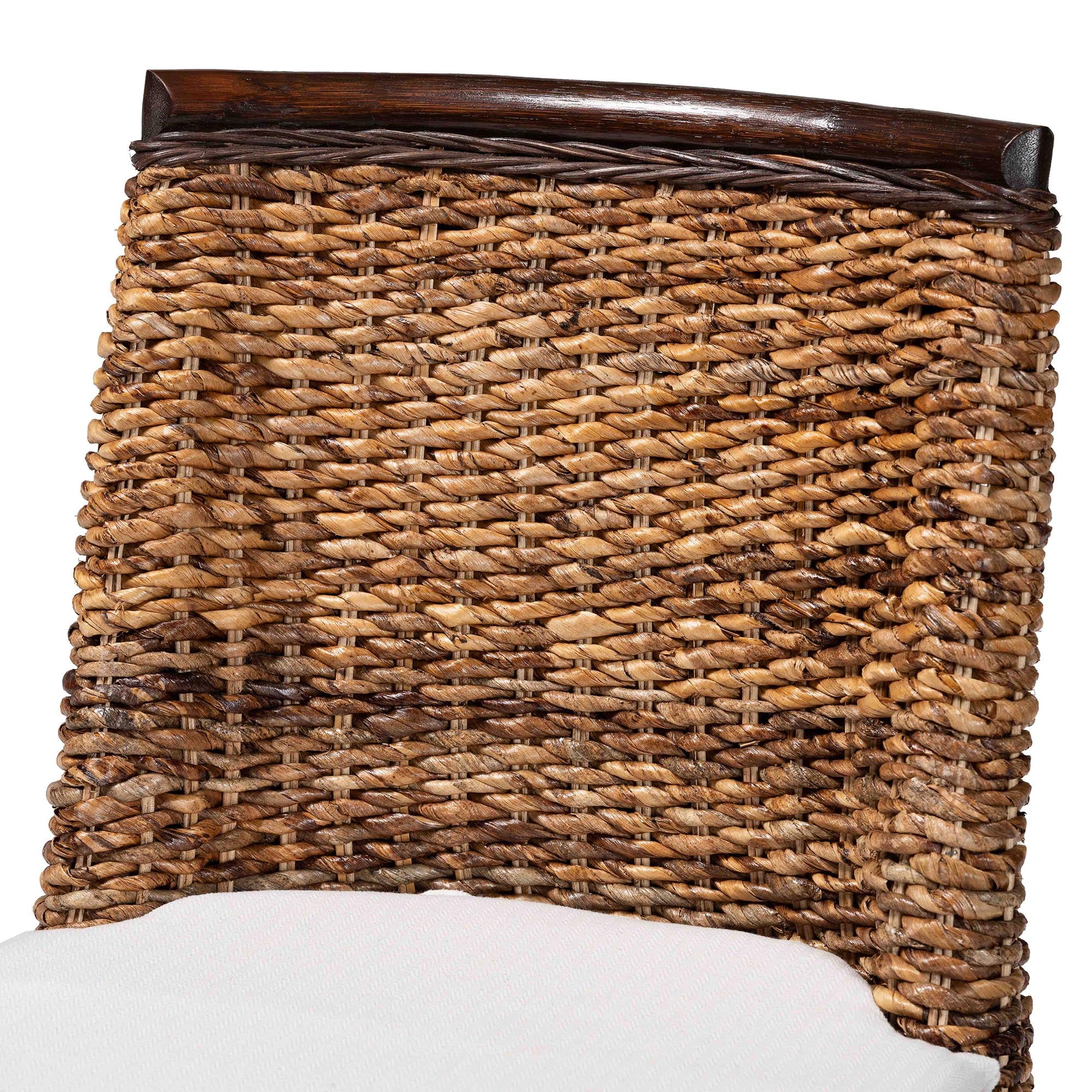 Abbas Bohemian Seagrass and Dark Brown Wood Dining Chair