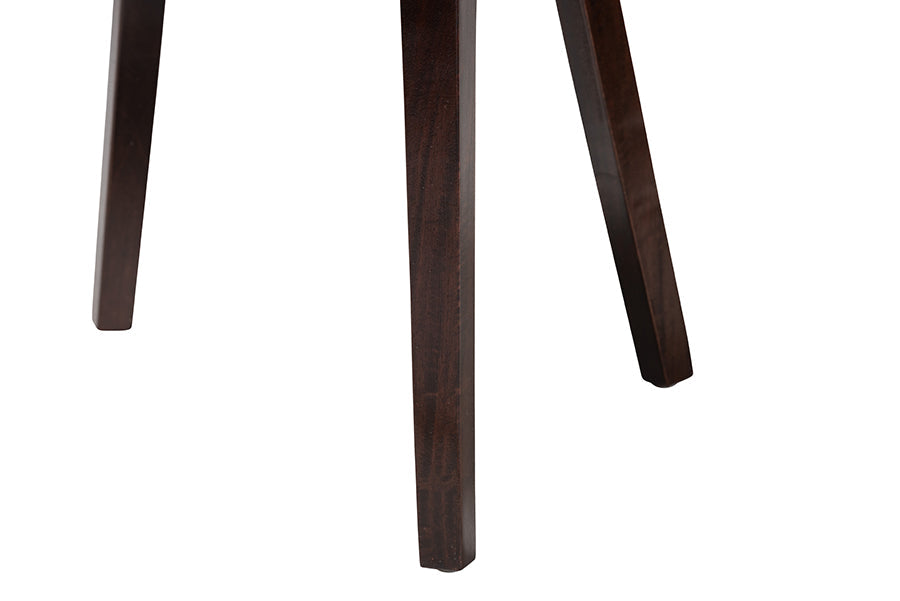 Abbas Bohemian Seagrass and Dark Brown Wood Dining Chair