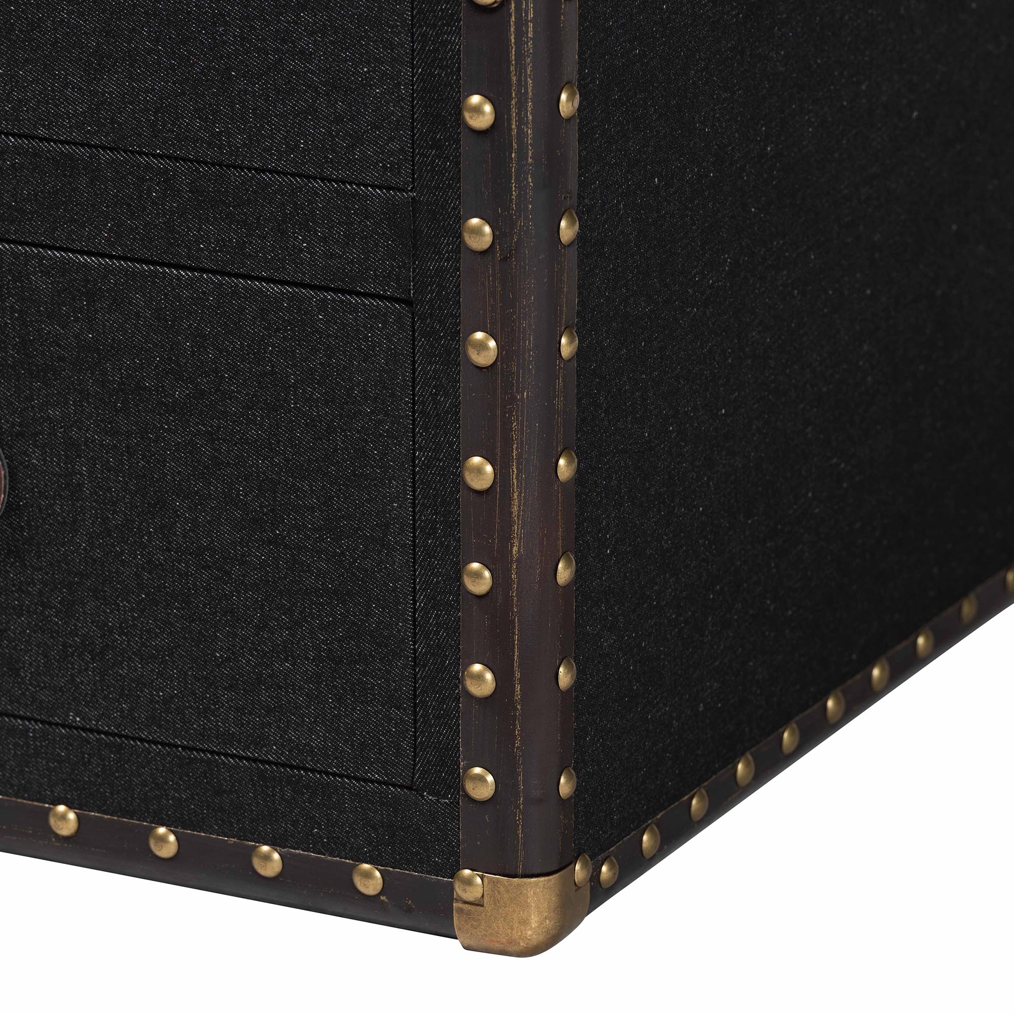 Mallison Vintage Black Canvas 3-Drawer End Table