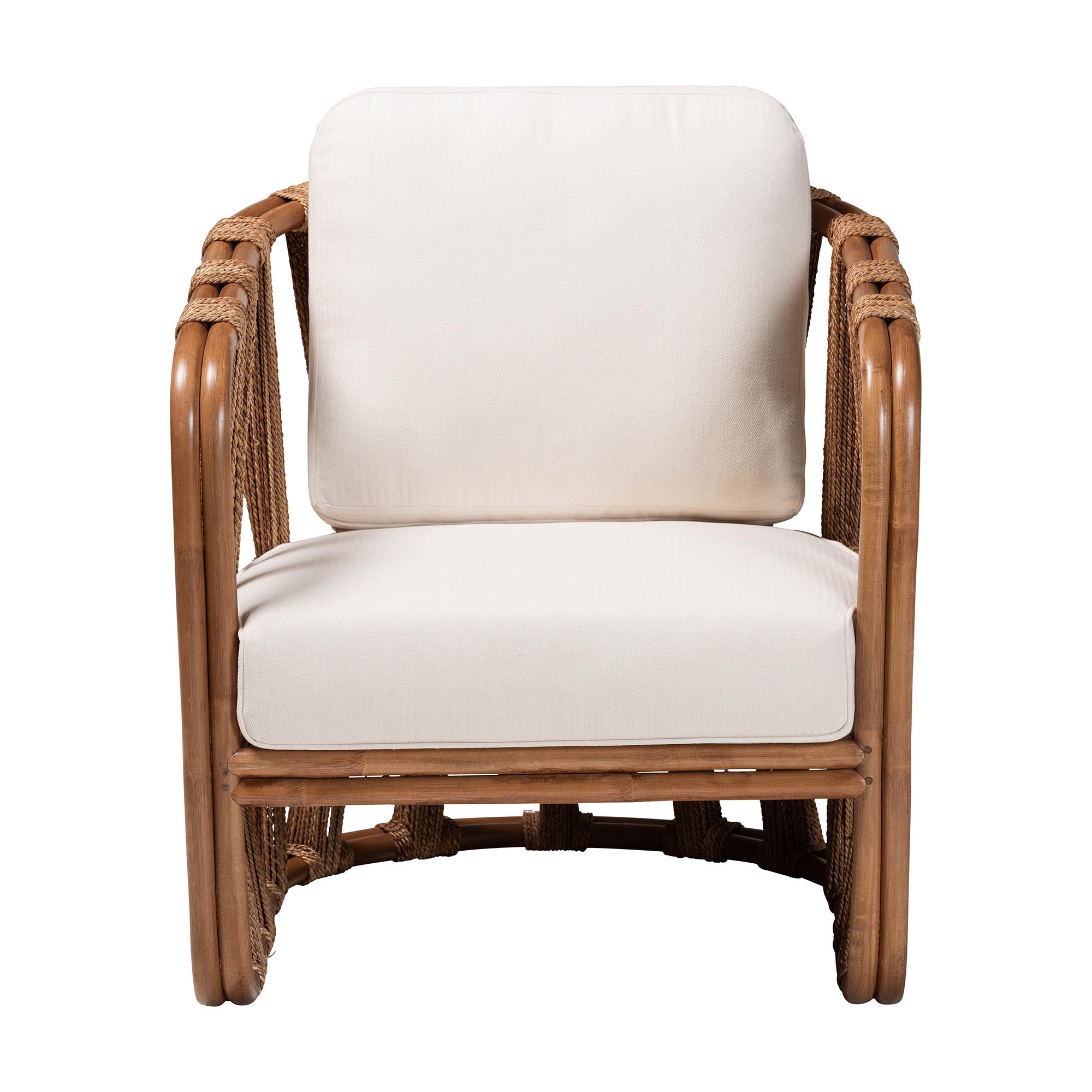 Westham Bohemian Natural Rattan and Seagrass Arm Chair