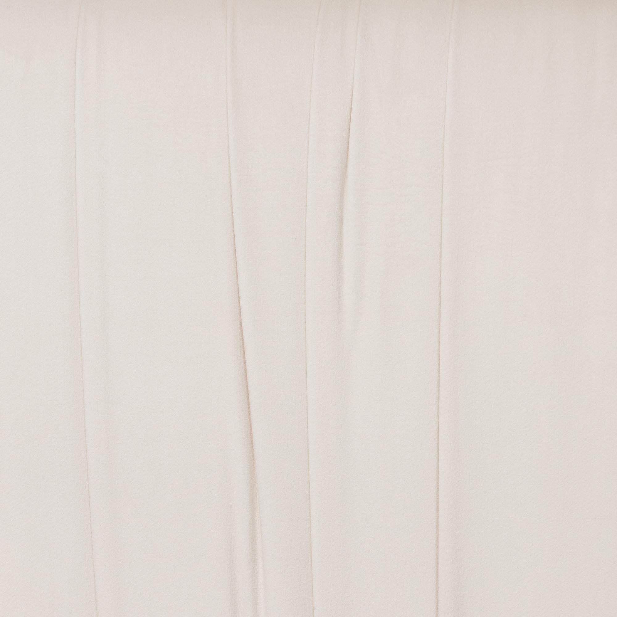 Emsley Ivory Pleated Velvet Queen Size Platform Bed
