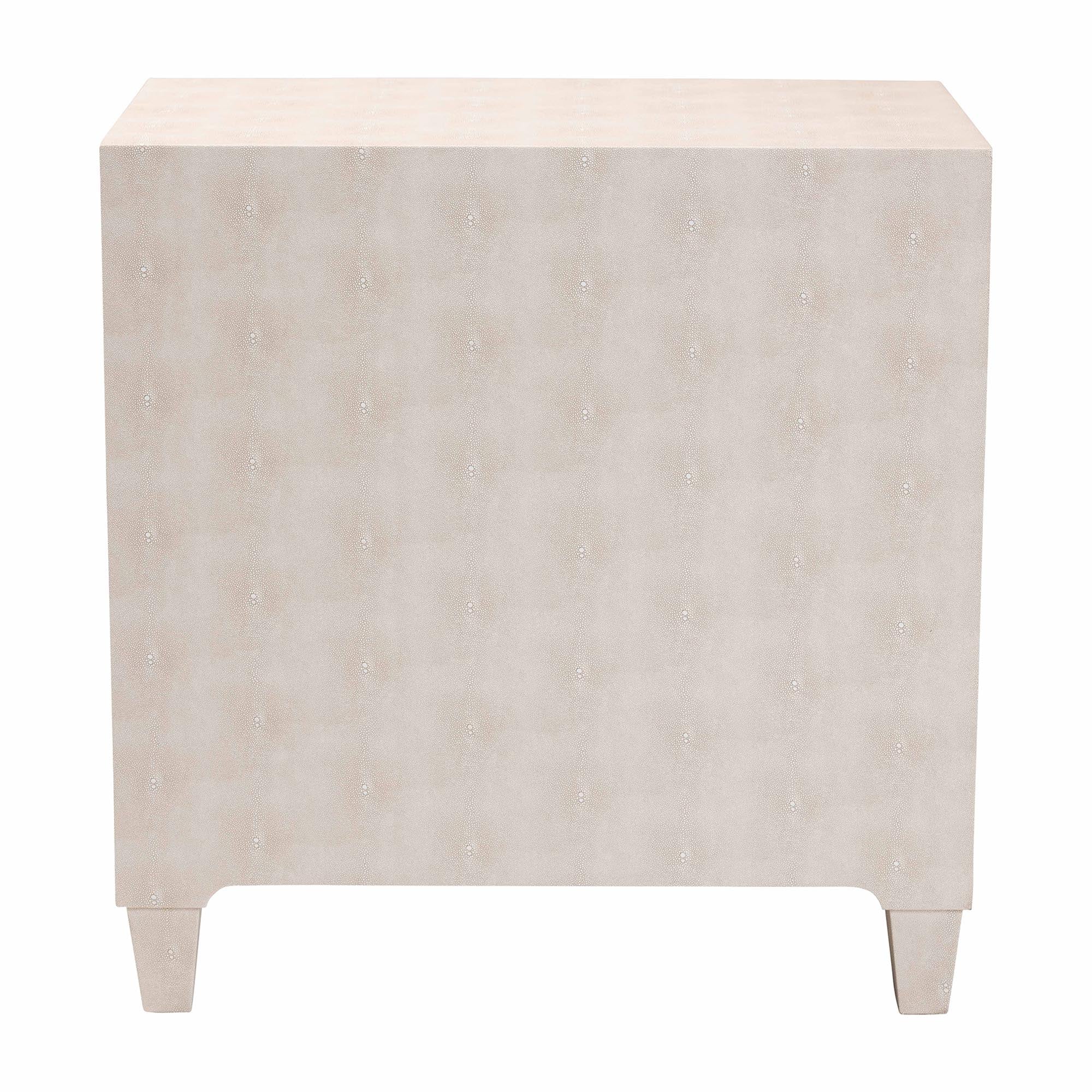 Nira Modern Beige Faux Shagreen 3-Drawer Storage Cabinet