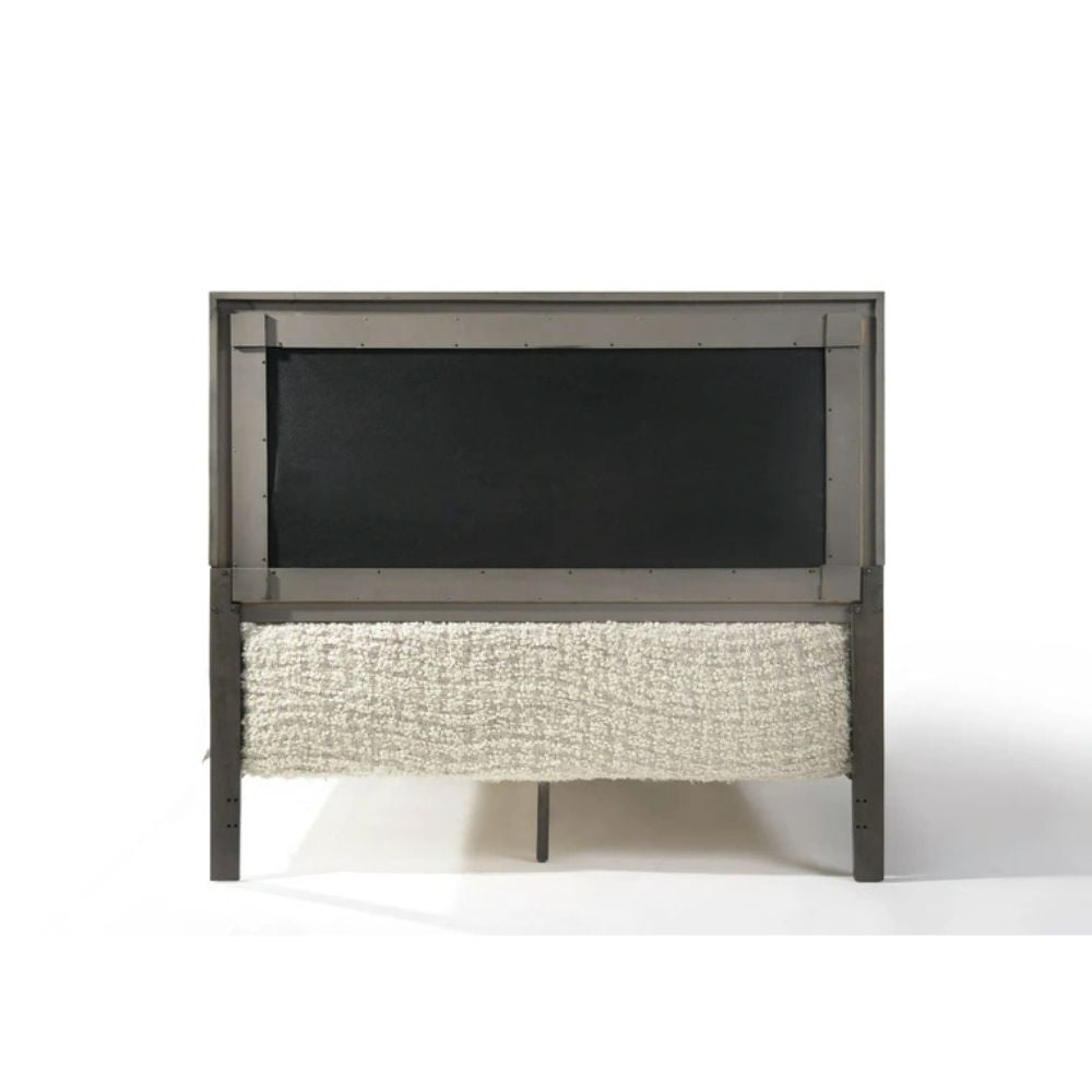 Carine II Queen Bed, Fabric & Gray