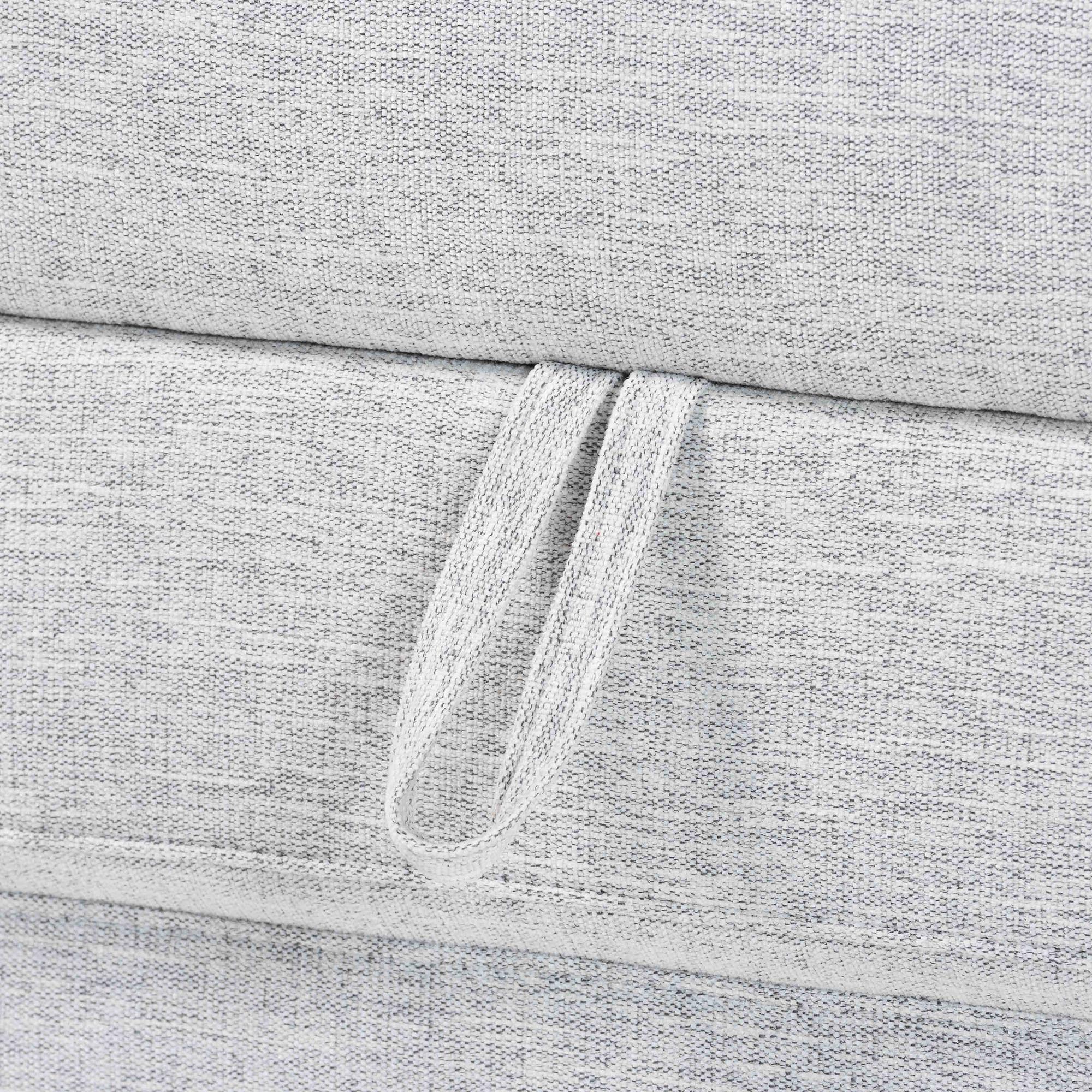 Sabriel Modern Light Grey Fabric Convertible Sleeper Ottoman