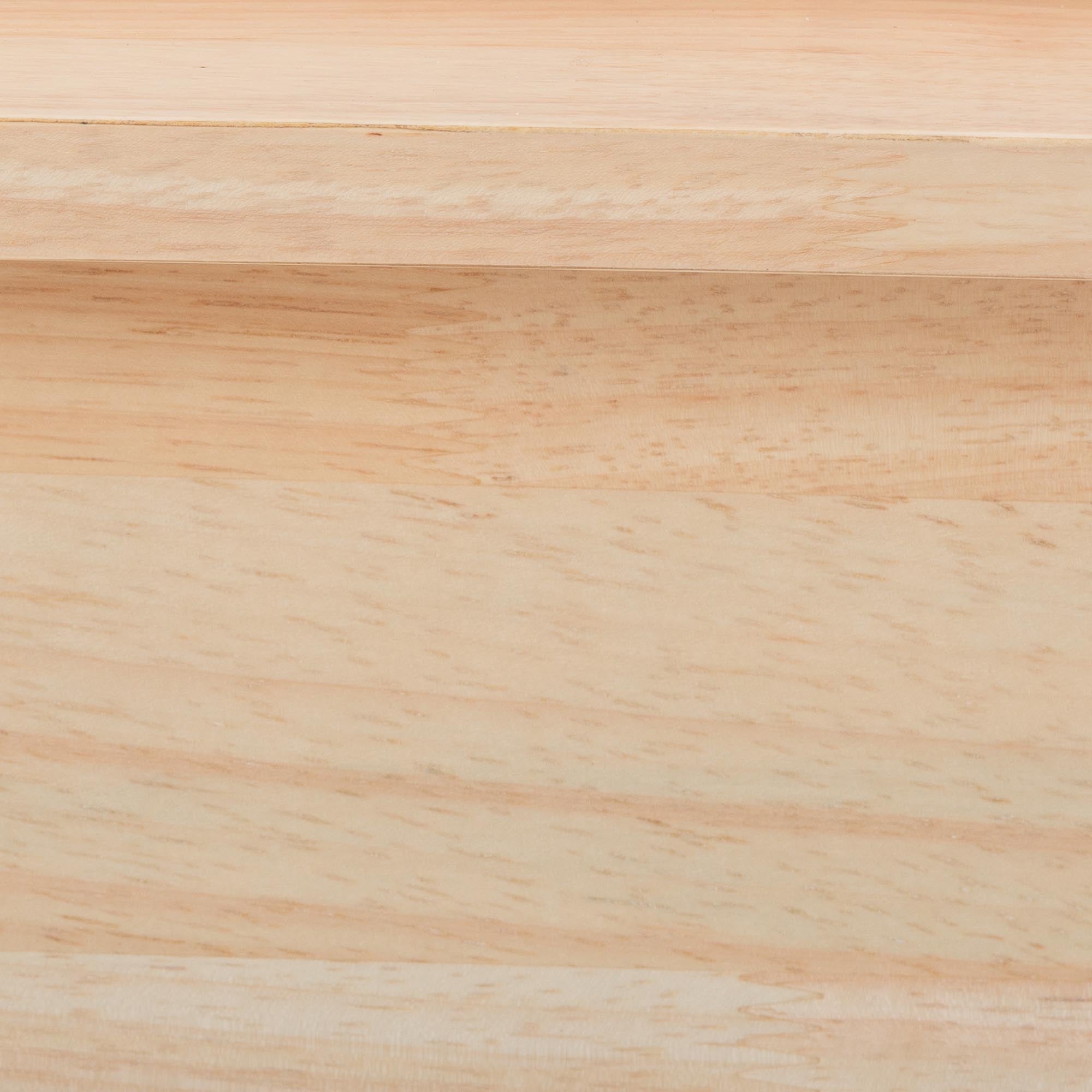 Glennis Japandi Natural Brown Wood Queen Size Platform Bed with Woven Rattan