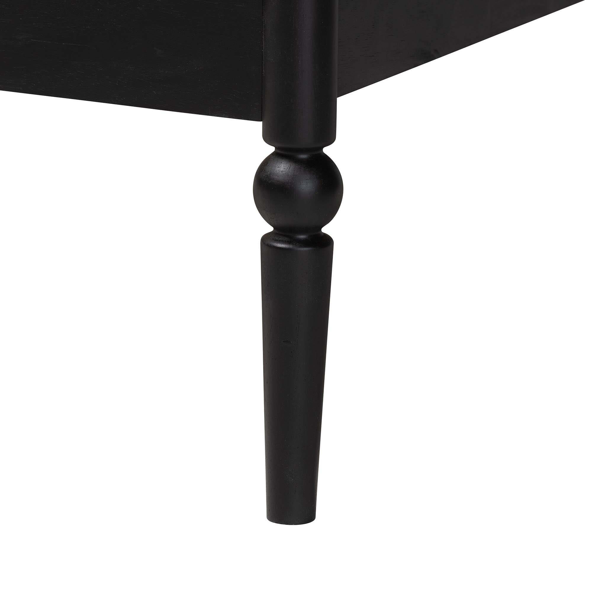 Lucera Mid-Century Black Full Size Bobbin Bed