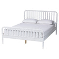 Lucera Mid-Century White Queen Size Bobbin Bed