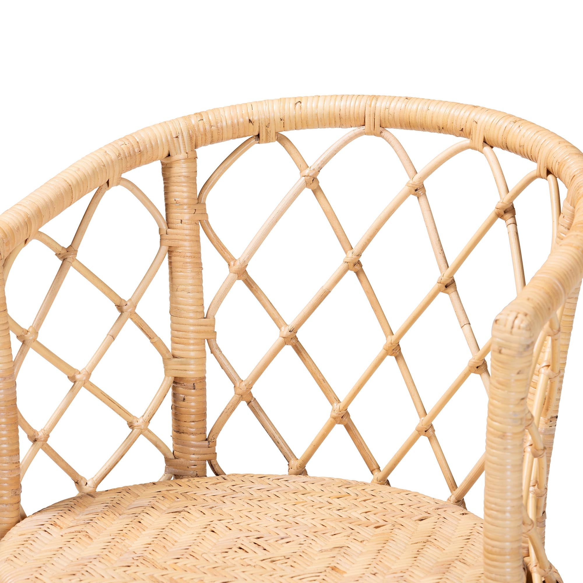Ayu Bohemian Light Honey Rattan Swivel Counter Stool