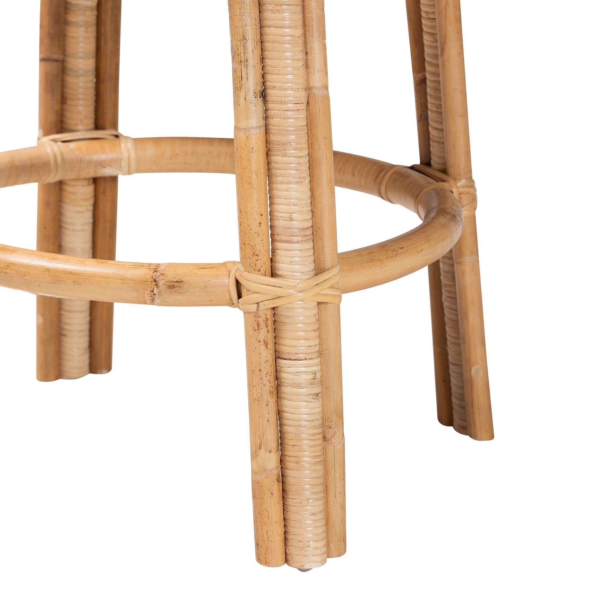 Ayu Bohemian Light Honey Rattan Swivel Counter Stool