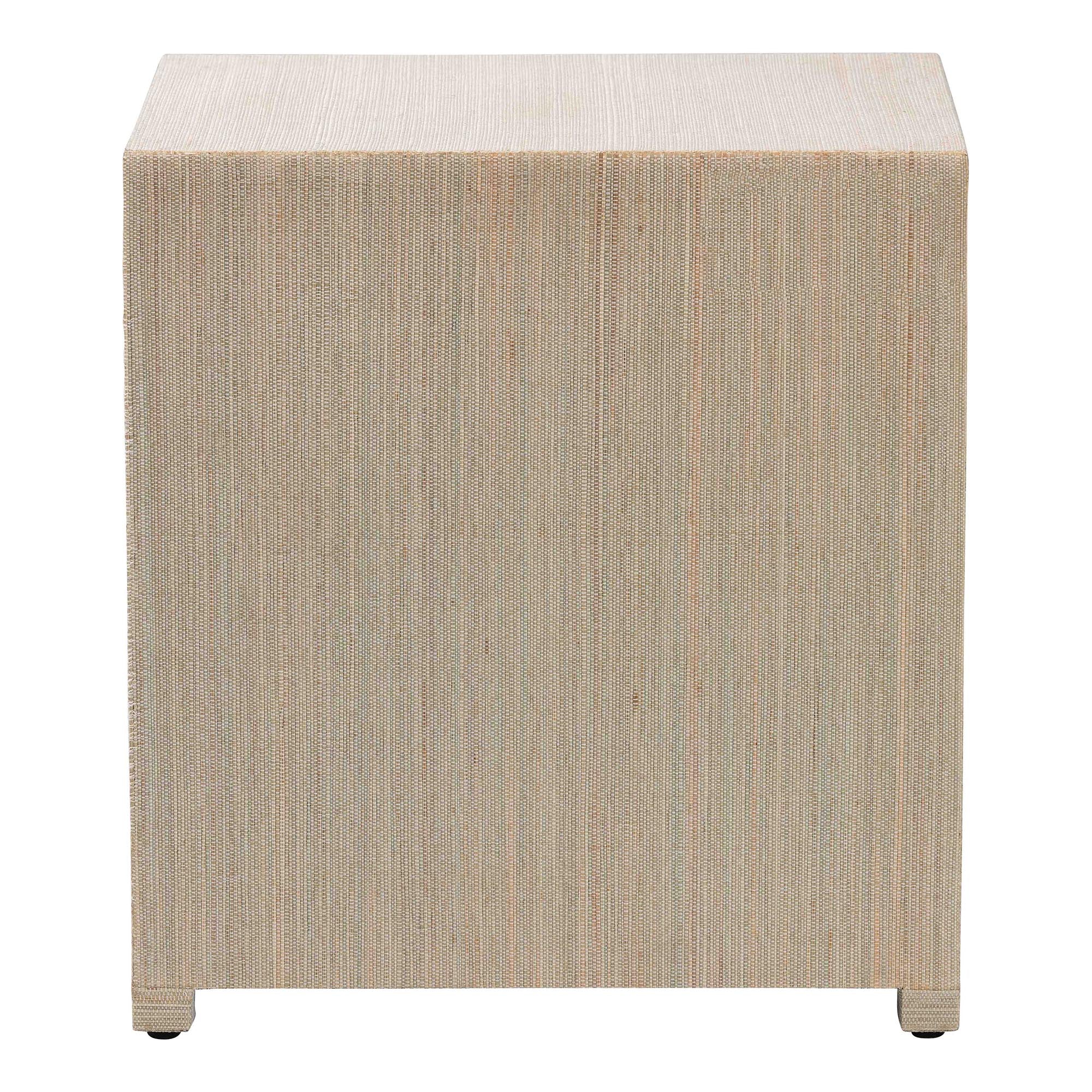 bali & pari Quinn Bohemian Woven Natural Grasscloth 3-Drawer Nightstand