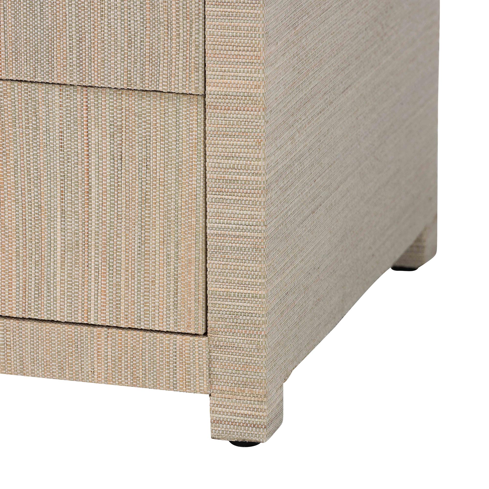 bali & pari Quinn Bohemian Woven Natural Grasscloth 3-Drawer Nightstand