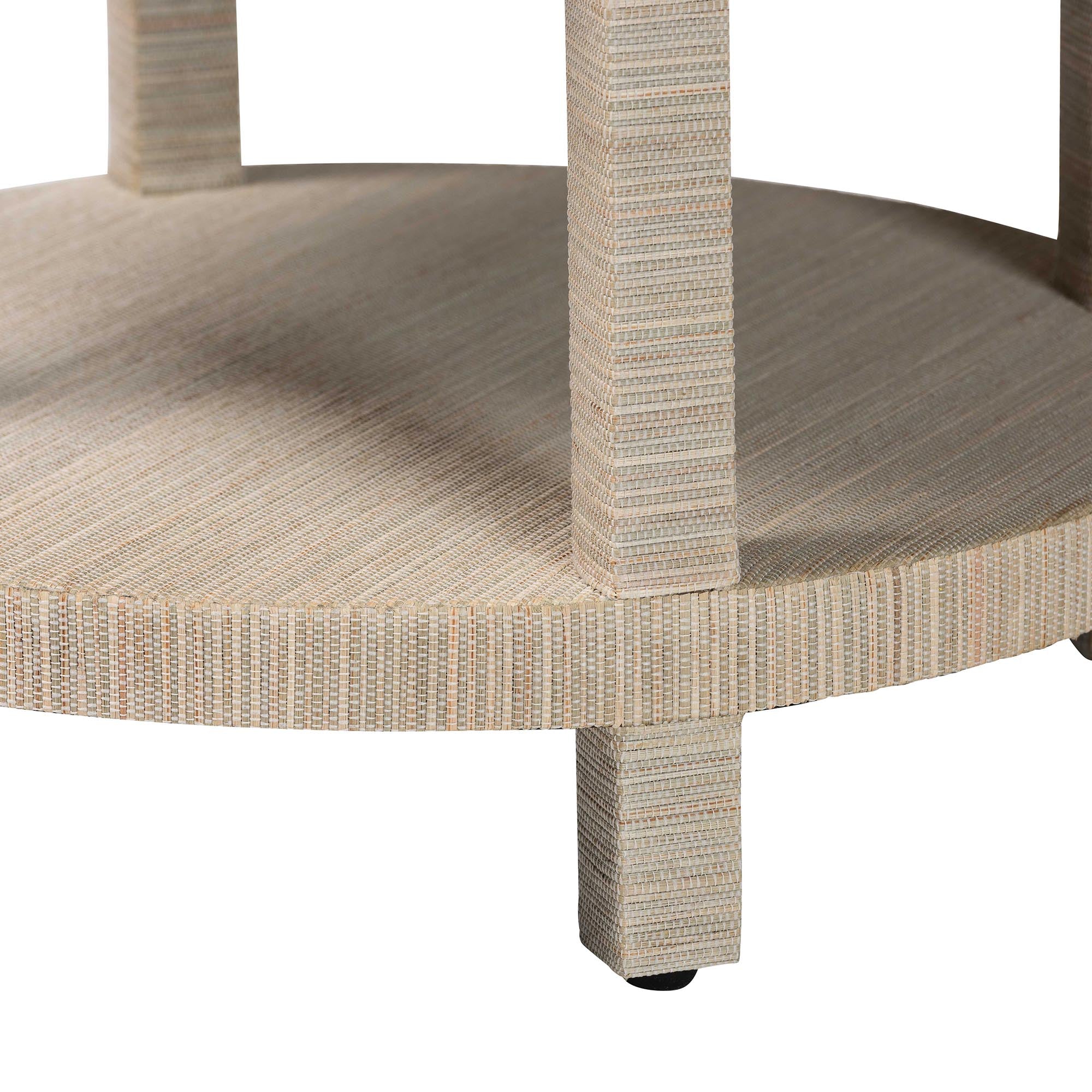 Sadia Bohemian Woven Natural Grasscloth 1-Drawer Nightstand
