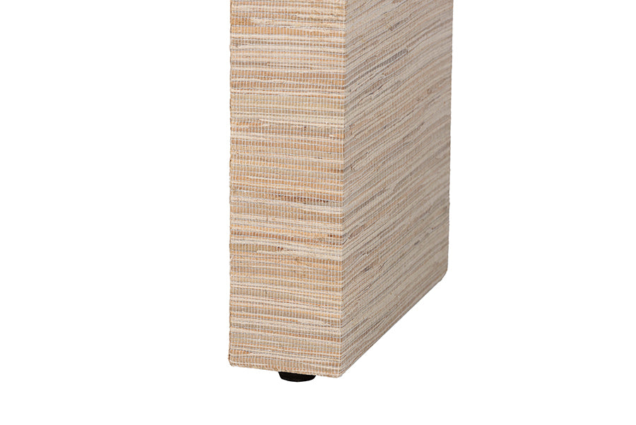 Yareli Bohemian Woven Natural Grasscloth Console Table