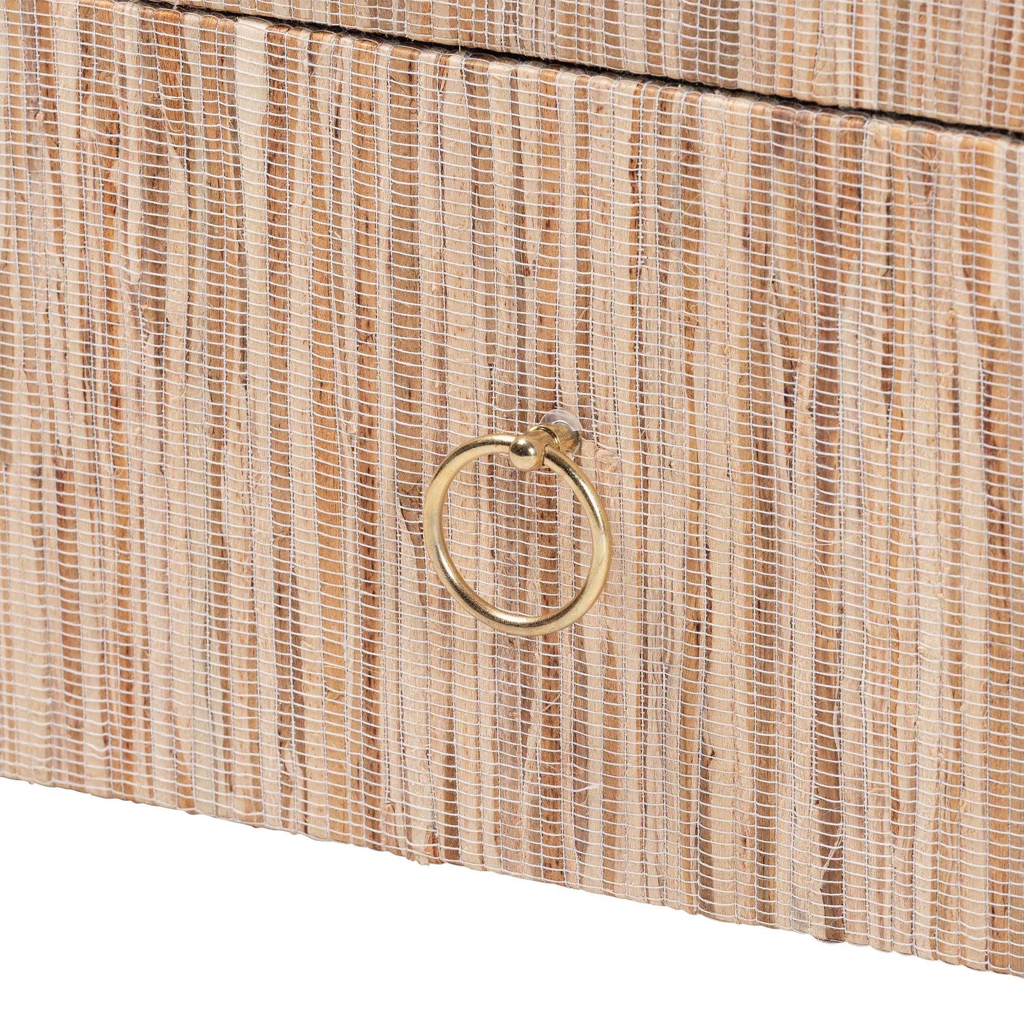 Hannah Bohemian Woven Grasscloth 1-Drawer Nightstand