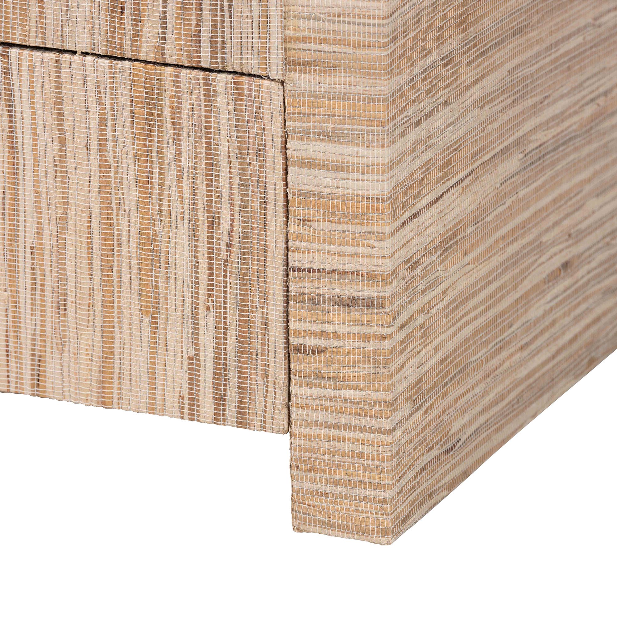 Hannah Bohemian Woven Grasscloth 1-Drawer Nightstand