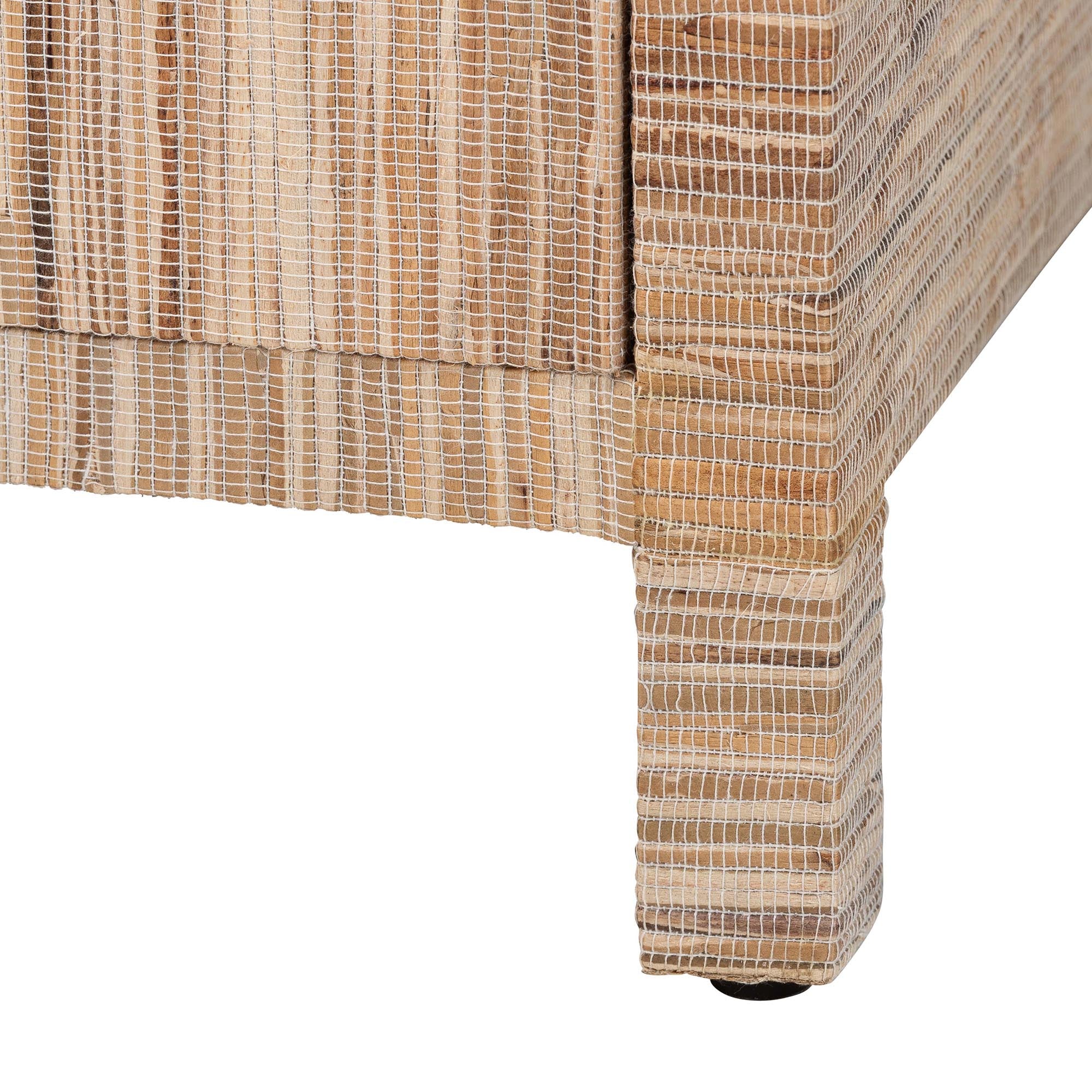 Paine Bohemian Woven Grasscloth 2-Drawer Nightstand