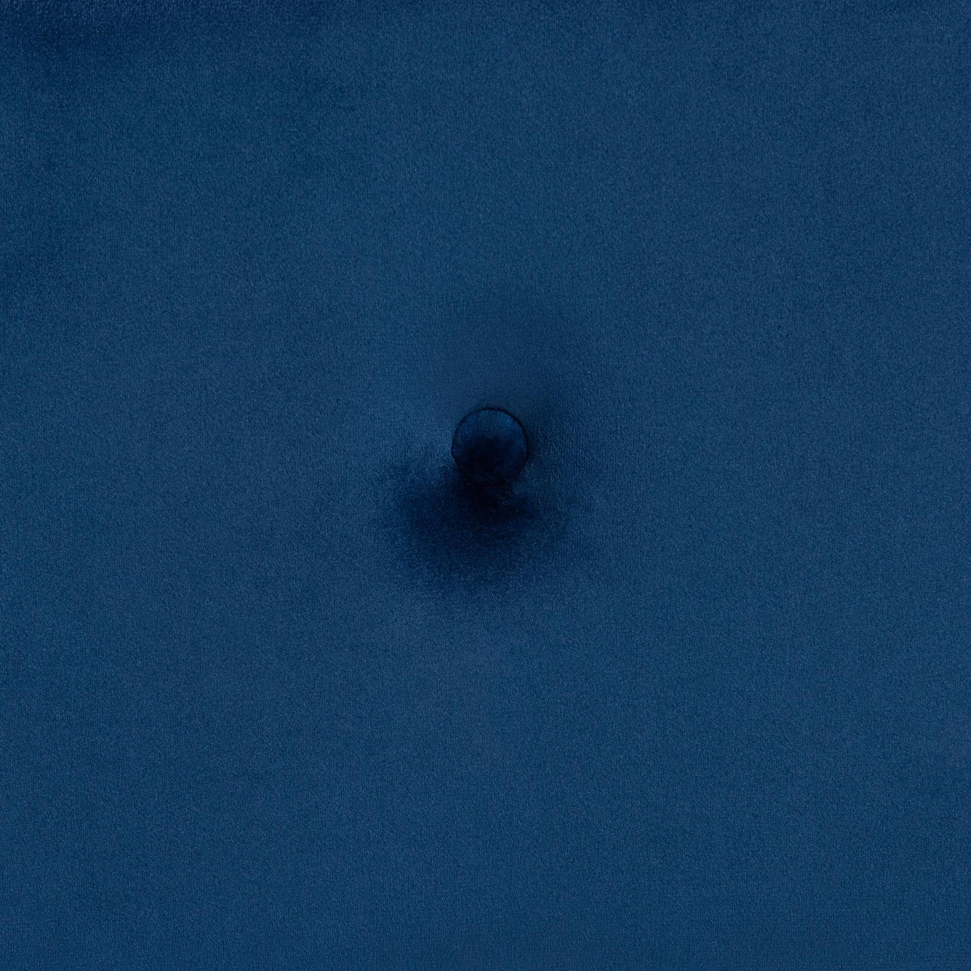 Elias Modern Navy Blue Velvet Fabric Storage Ottoman