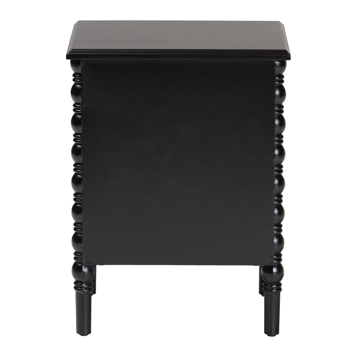 Malinda Classic Black Wood 2-Drawer End Table with Spindle Legs