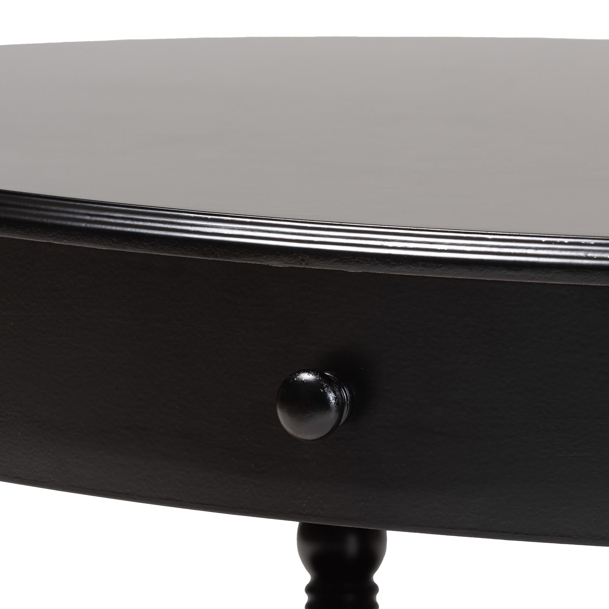 Malinda Classic Black Wood 1-Drawer Coffee Table with Spindle Legs