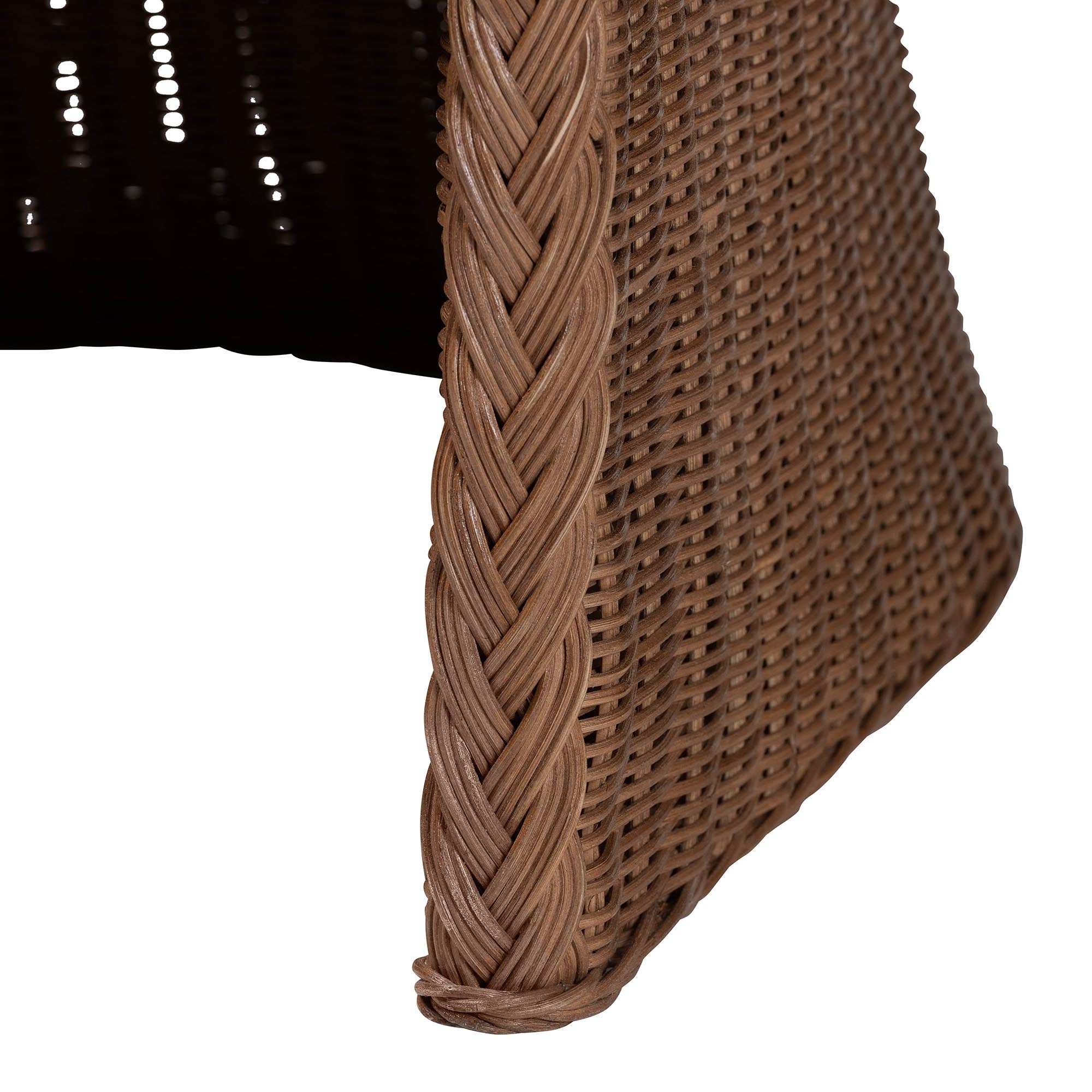 Memphis Bohemian Peanut Brown Braided Rattan Arm Chair