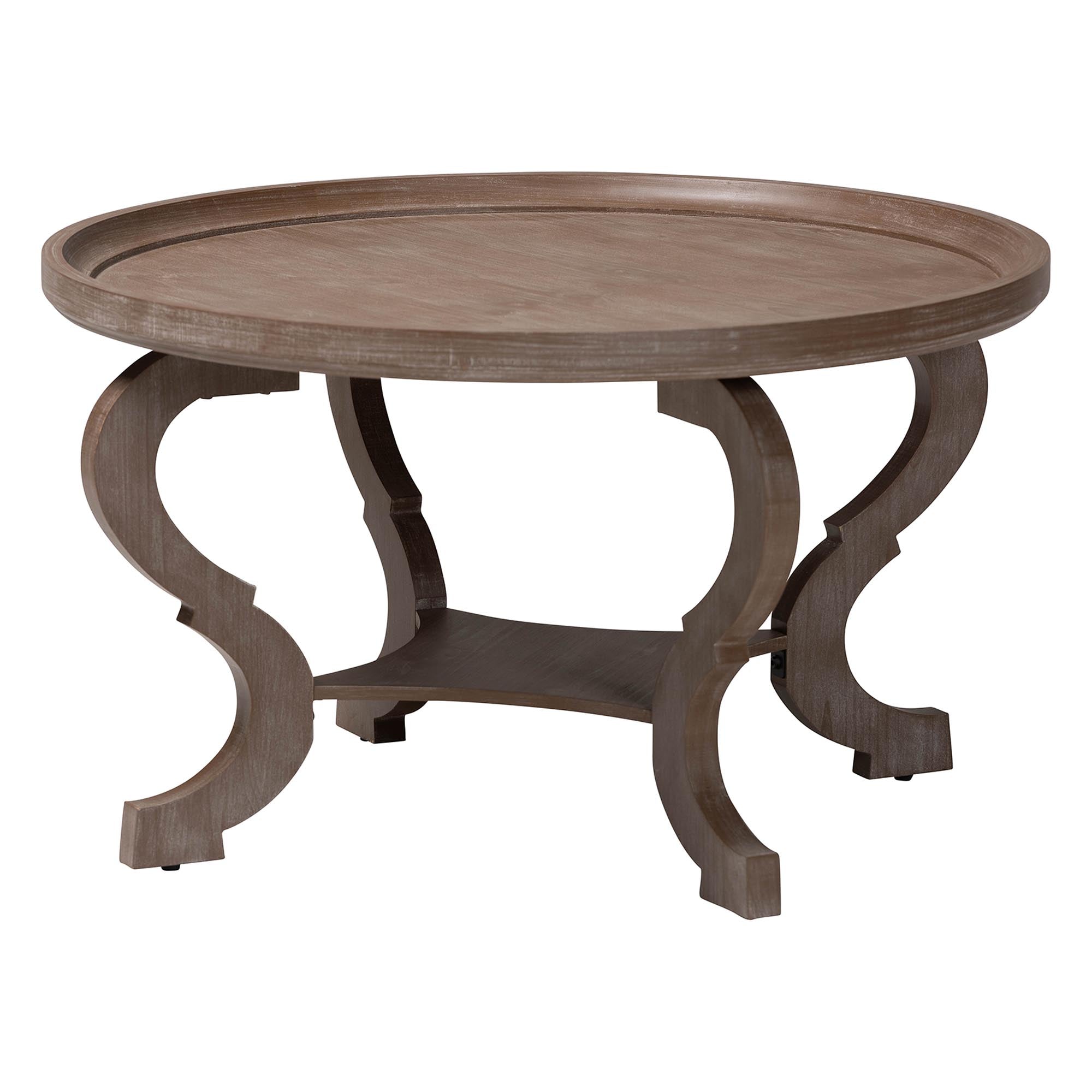 Madrona French Country Antique Brown Wood Coffee Table
