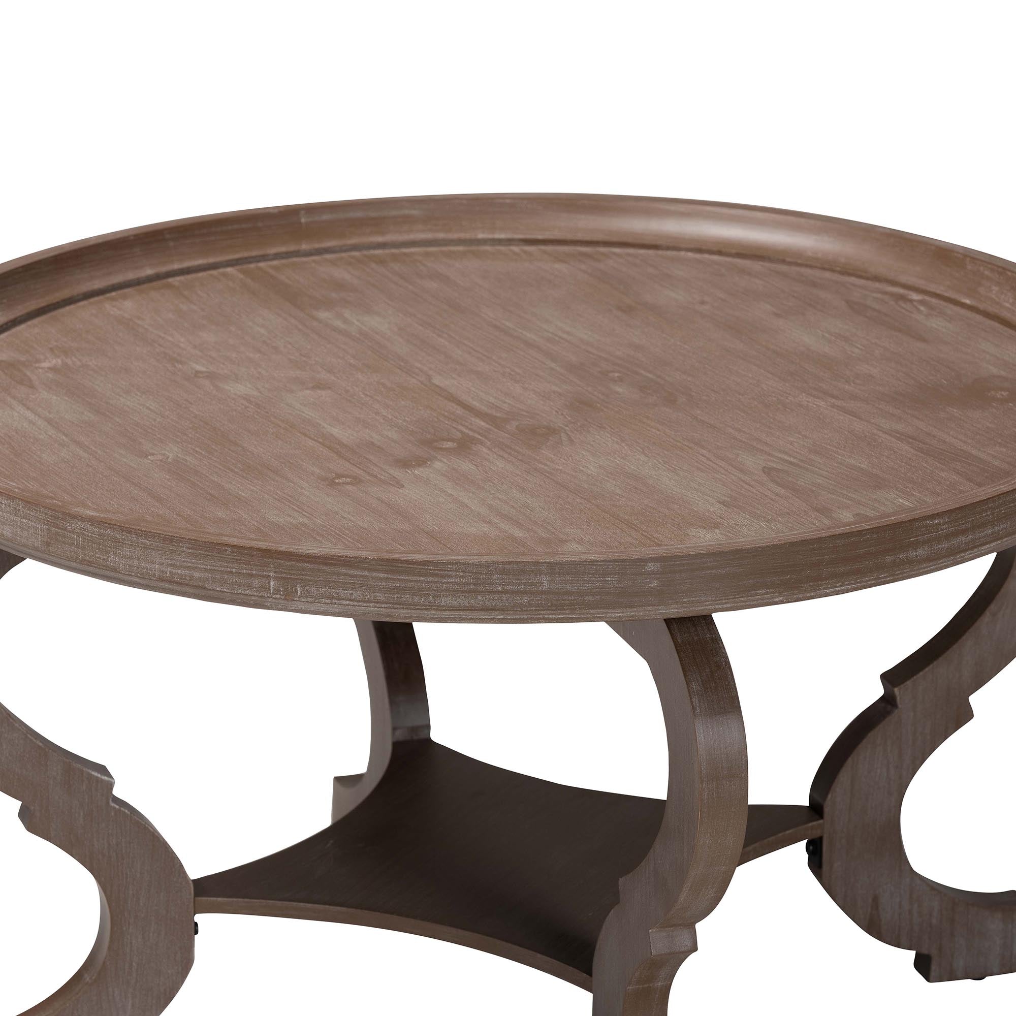 Madrona French Country Antique Brown Wood Coffee Table