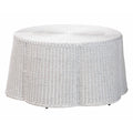 Palm Scalloped White Rattan Coffee Table