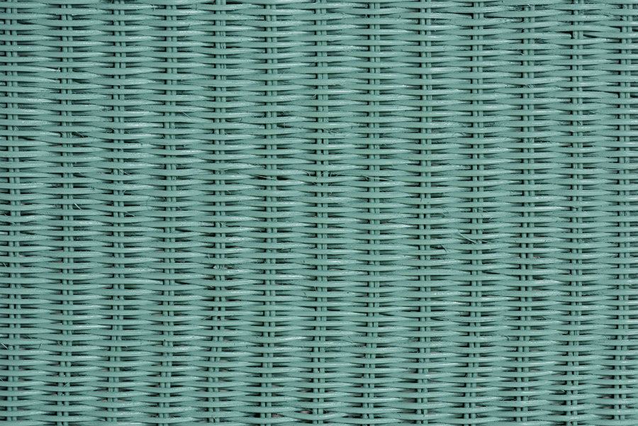 Palm Bohemian Seafoam Green Scallop Rattan Console Table