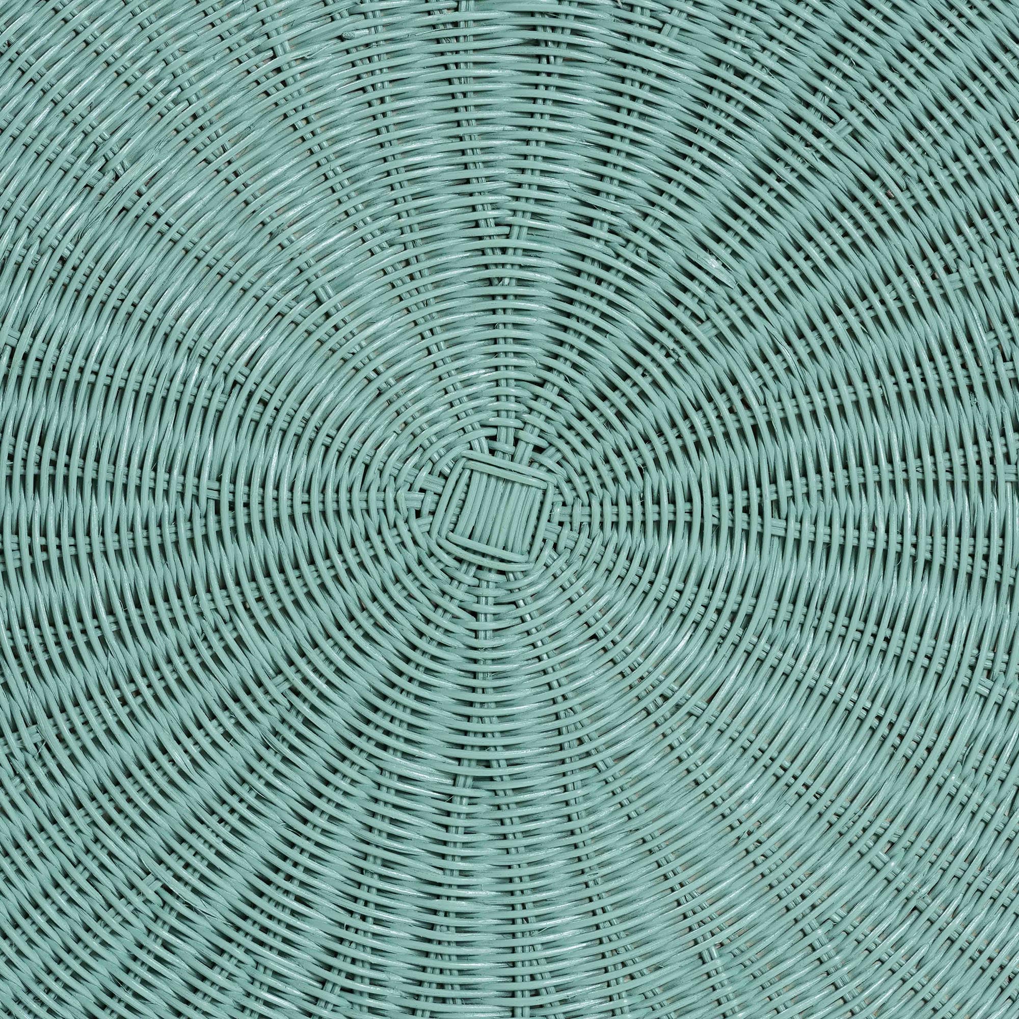 Palm Bohemian Seafoam Green Scalloped Rattan Coffee Table